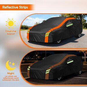 Generic Black Orange stripe Car Cover for Subaru WRX Impreza